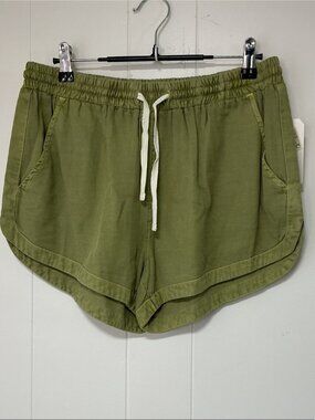 Olive Drawstring Athletic Shorts